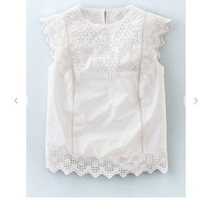 Boden Broderie white lace top sz 6